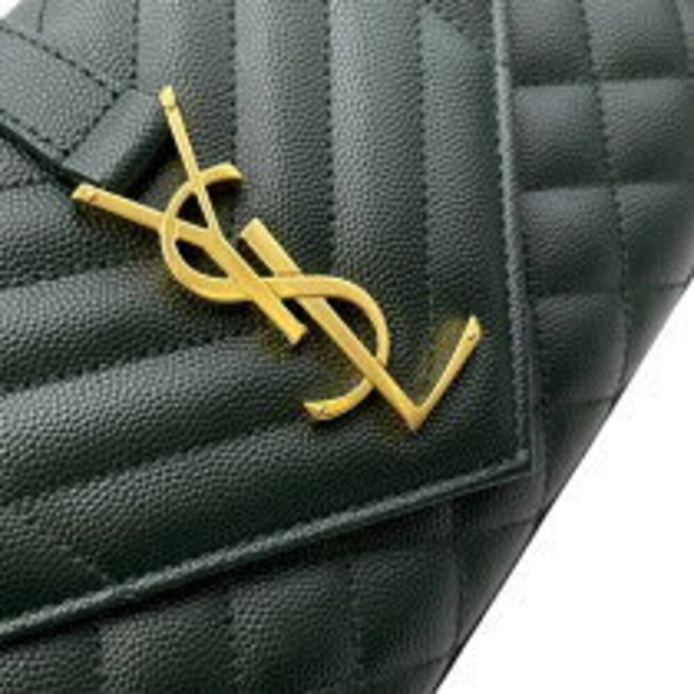 Saint Laurent Cassandra Chain Shoulder Bag Green Hardware Caviar - Picture 9 of 11